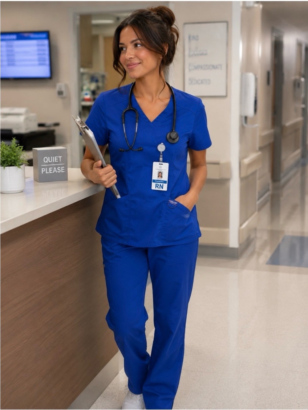Cherokee Royal Blue Medical Scrub set